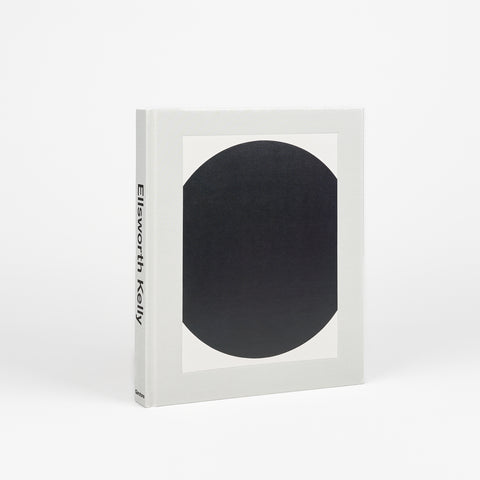 Ellsworth Kelly artist monograph published by The Glenstone - a minimalist light gray book with a black circle on the cover