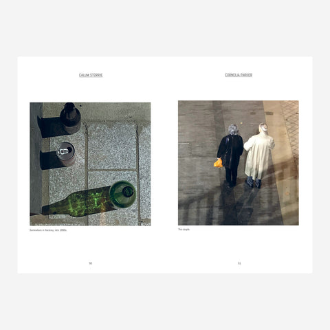 pages from the art book Seeing Things: The Small Wonders of the World According to Writers, Artists and Others showing a two photographs highlighting shadows from everyday objects