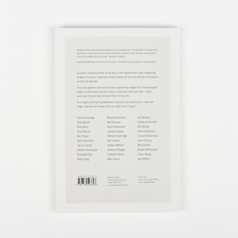 The back of the Art book Seeing Things with a description about the contributors to the book