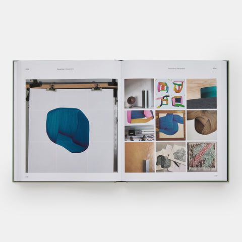open view of Ronan Bouroullec book with photographs of working drawing and design sketches