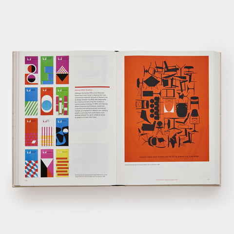 Herman Miller A Way of Living open up to two pages with colorful and abstract art