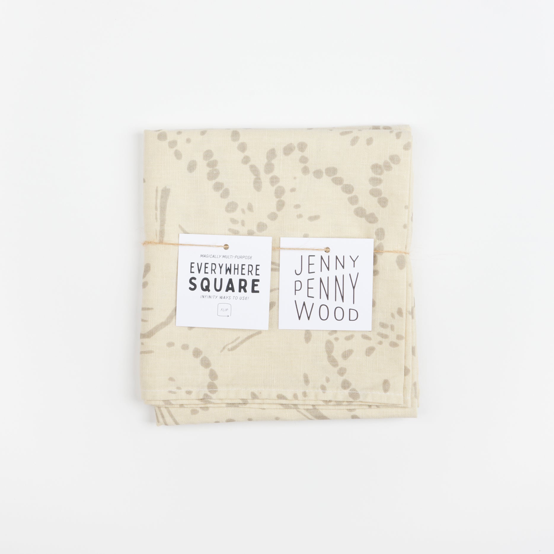 Ivory and creme dotted patterned Jenny Pennywood Everywhere Square