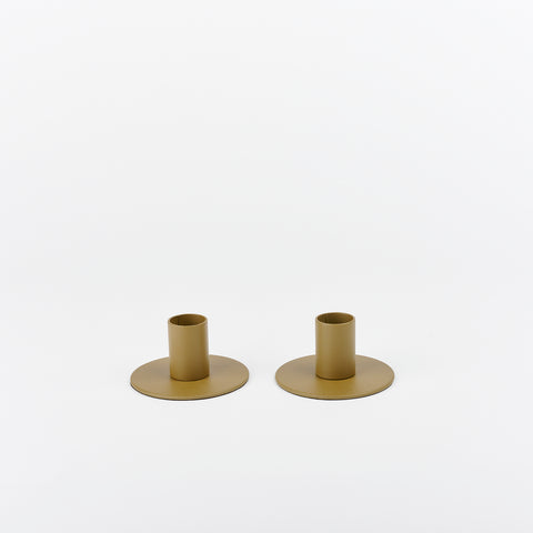 Hawkins New York olive green matte candle holders