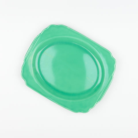 a vintage green Riviera Ware serving platter