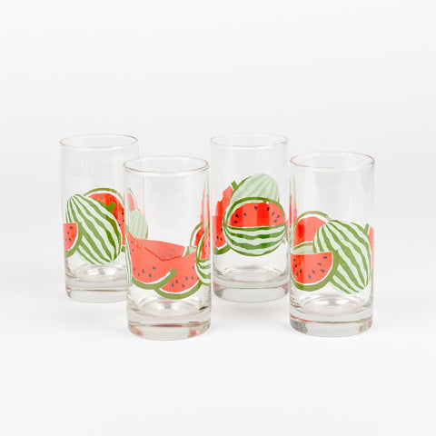 Vintage glassware with watermelons