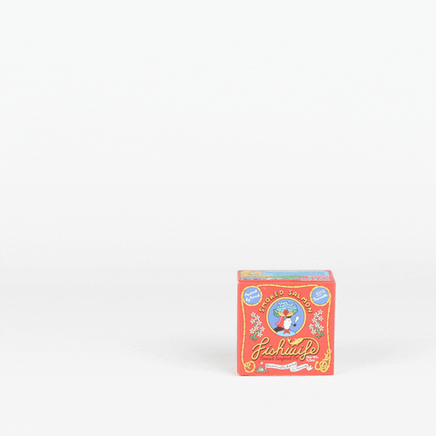 an animated gif of colorful Fishwife Tinned Fish boxes stacking on top of one another