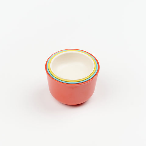 Colorful measuring cup set all nested together