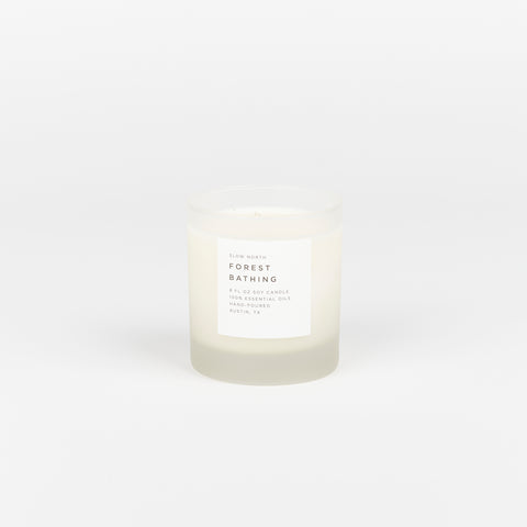 Forest Bathing scented Slow North Frosted Glass Soy wax Candle
