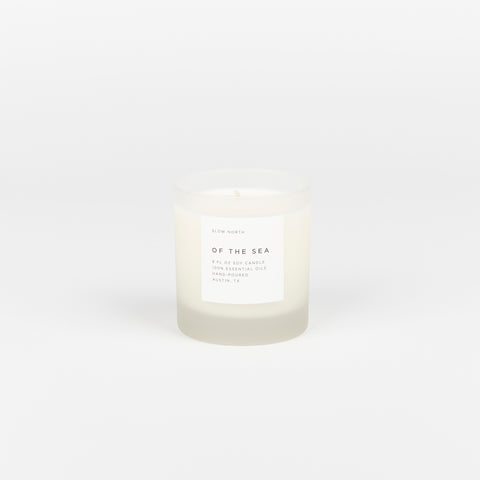 Of the Sea scented Slow North Frosted Glass Soy wax Candle