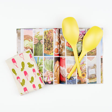 Cook and Book Edible NC Gift Set products with Edible NC cookbook, High Fiber radish towel and Ekobo lemon serving spoons