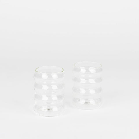 a pair of Sophie Lou Jacobsen clear Ripple Cups