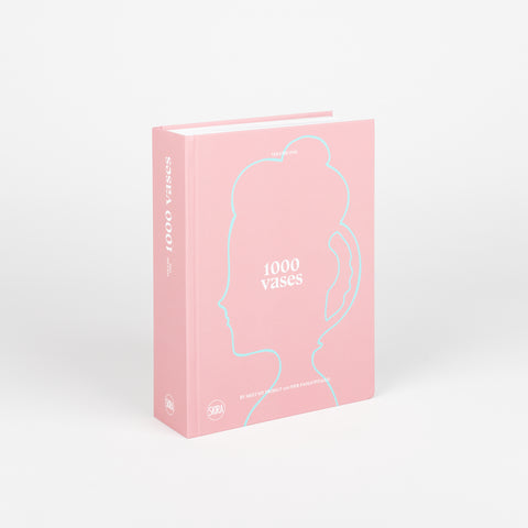 DAP Artbook 1000 Vases a pink book with the outline of a head shaped vase on the cover