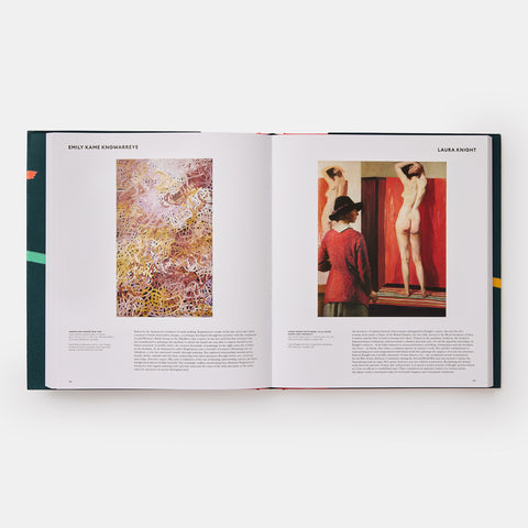 Phaidon Great Women Painters open book showing two paintings made by women