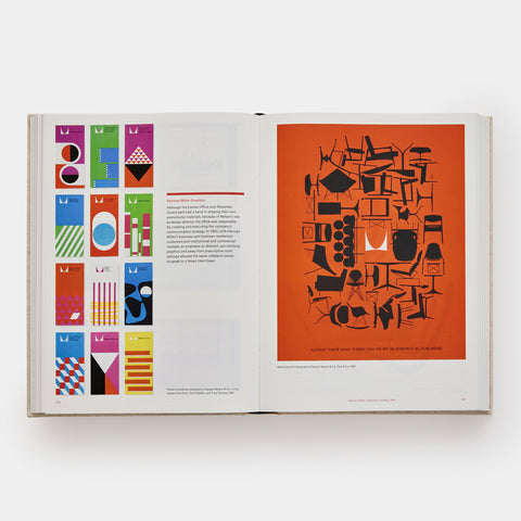 Herman Miller A Way of Living open up to two pages with colorful and abstract art