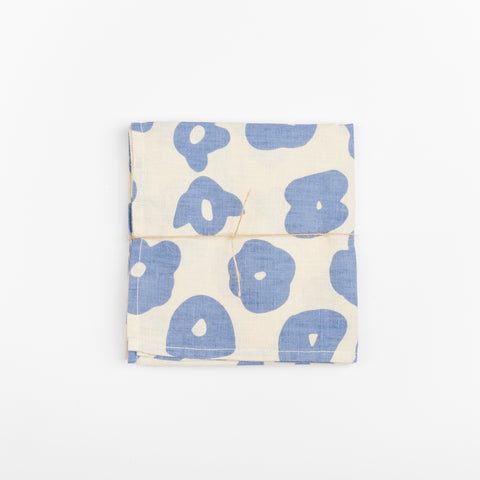 Jenny Pennywood Everywhere Square in a creme with light blue flower abstract pattern
