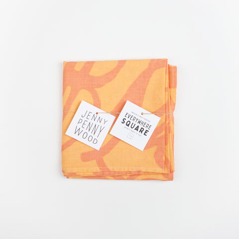 Tangerine and melon line patterned Jenny Pennywood Everywhere Square