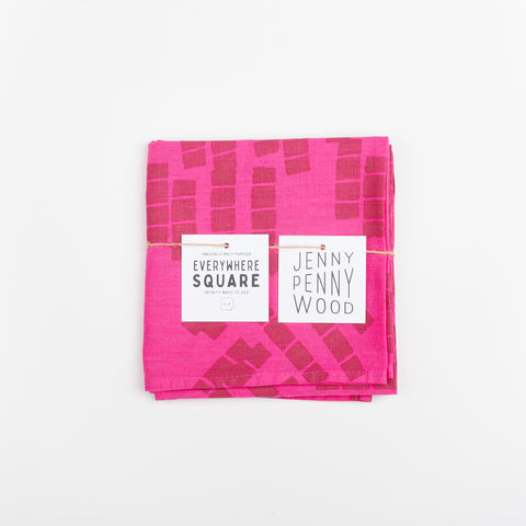Hot pink Jenny Pennywood Everywhere Square with dark pink squares