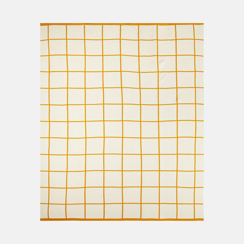 Sophie Home grid cotton knit throw blanket in citrus