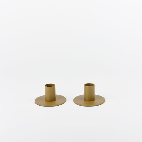 Hawkins New York olive green matte candle holders 