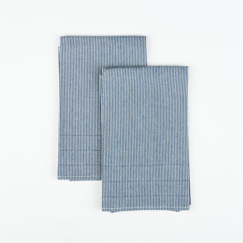 a pair of hickory stripe tea towels