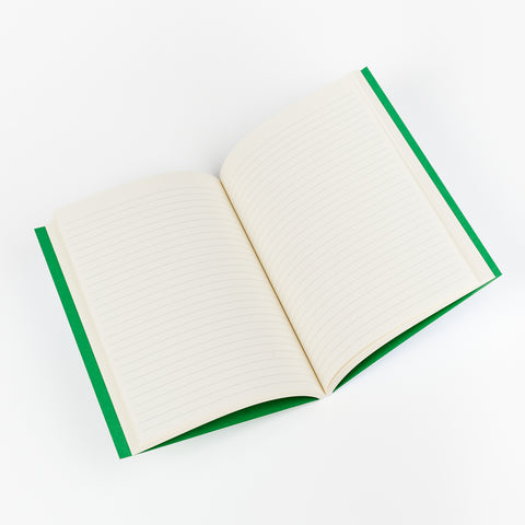 open view of a Poketo blank journal with lined paper