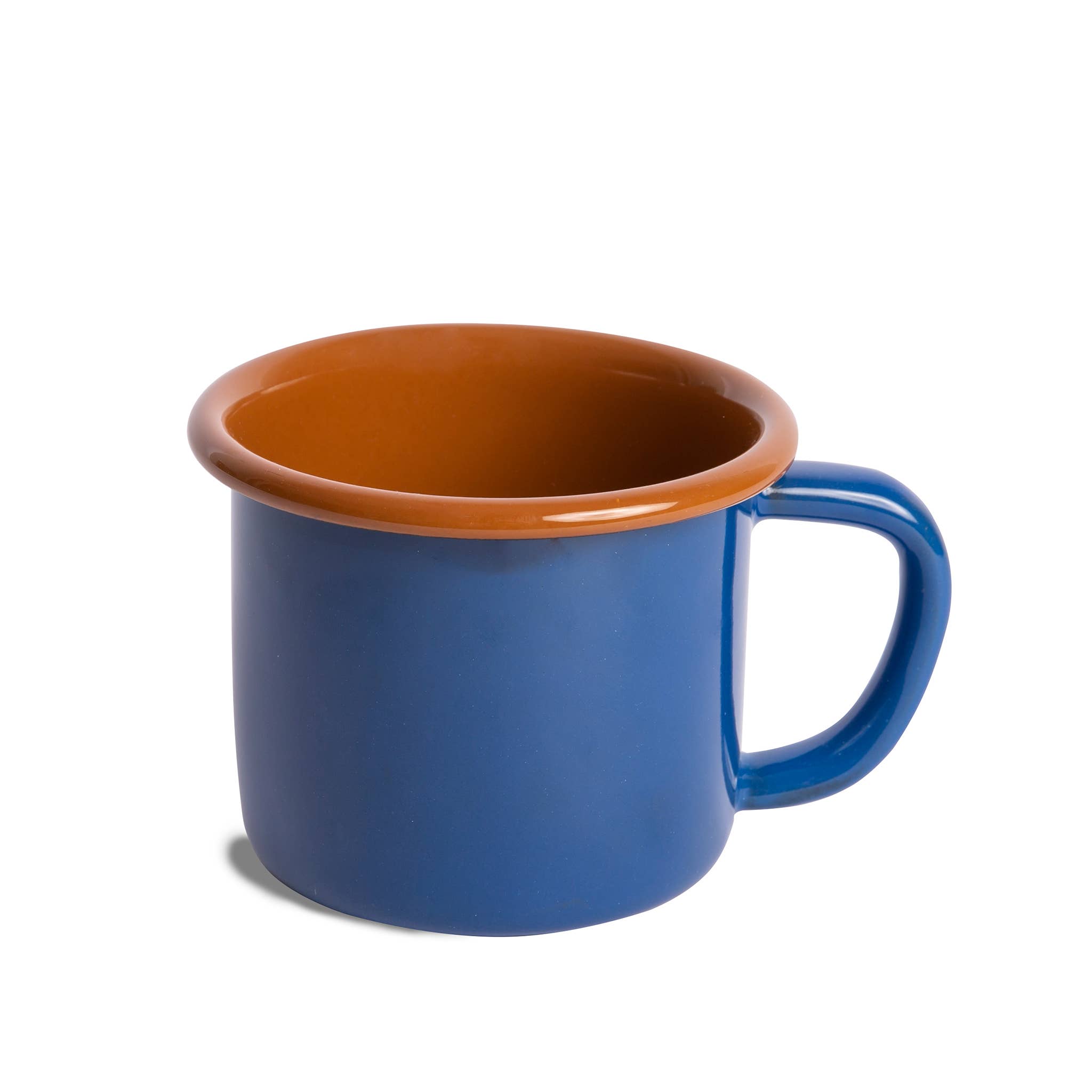 Crow Canyon Home blue enamelware mug, included in the Kindled Comfort gift set.