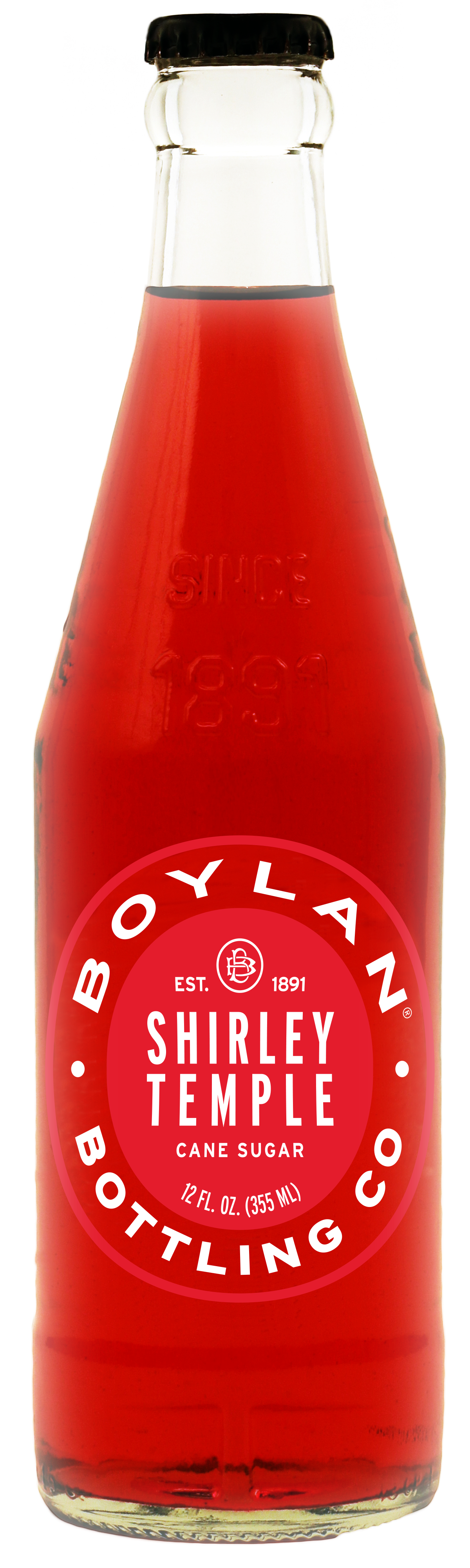 Bottle of Boylan Shirley Temple syrup with a red label on a white background, part of the Pop of Color gift set.