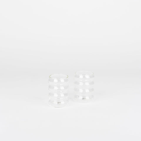 a pair of Sophie Lou Jacobsen clear Ripple Cups